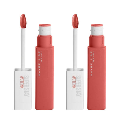 Maybelline New York Super Stay Matte Ink Liquid Matte Lipstick -130 Self Starter - Nude Coffee -2 Pack