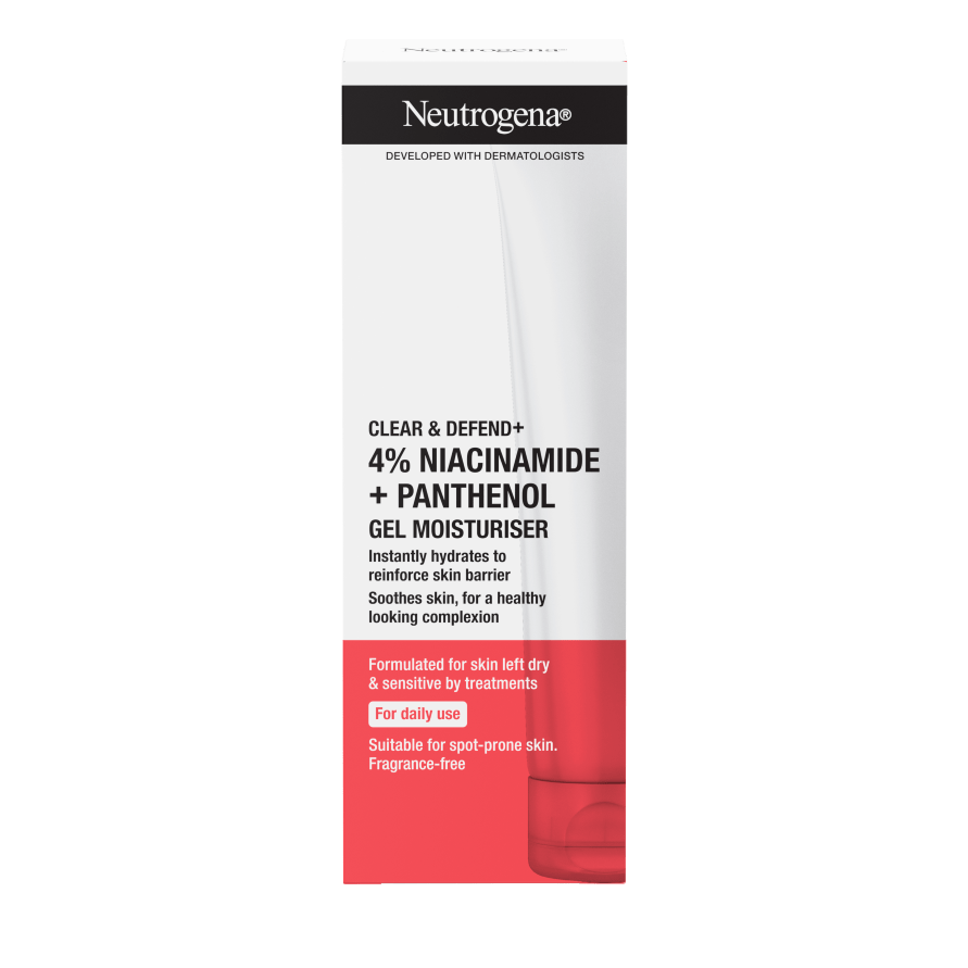 Neutrogena Clear &amp; Defend+ Gel Moisturiser with Niacinamide &amp; Panthenol  50ml / 1.7 fl oz 2 Pack