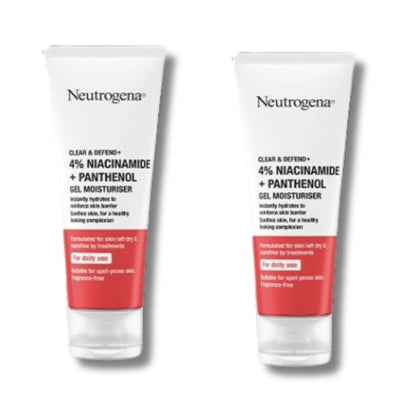 Neutrogena Clear &amp; Defend+ Gel Moisturiser with Niacinamide &amp; Panthenol  50ml / 1.7 fl oz 2 Pack