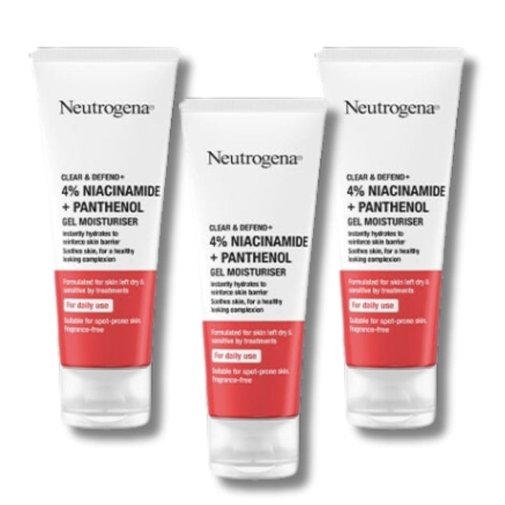 Neutrogena Clear &amp; Defend+ Gel Moisturiser with Niacinamide &amp; Panthenol  50ml / 1.7 fl oz 3 Pack