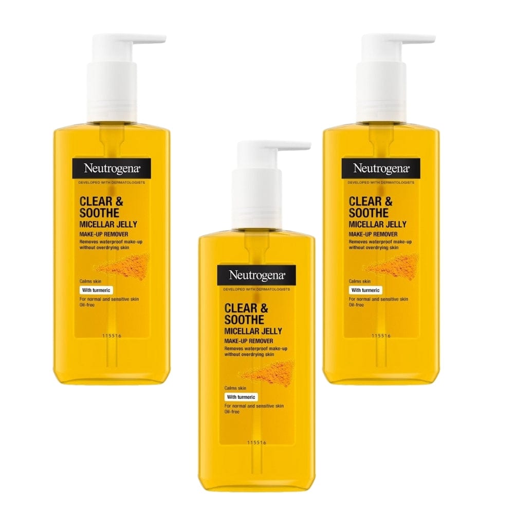 Neutrogena Clear &amp; Soothe Micellar Jelly Make-Up Remover 200ml / 6.8 fl oz 3 Pack
