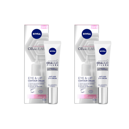Nivea Hyaluron Cellular Filler Anti-Age Eye Cream 15ml / 0.5 fl.oz - 2 Pack