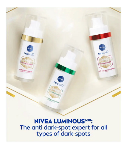 Nivea Luminous 630 Anti-Age &amp; Dark Spot 2-in-1 Serum with Collagen Booster 30ml / 1 fl.oz - 3 Pack