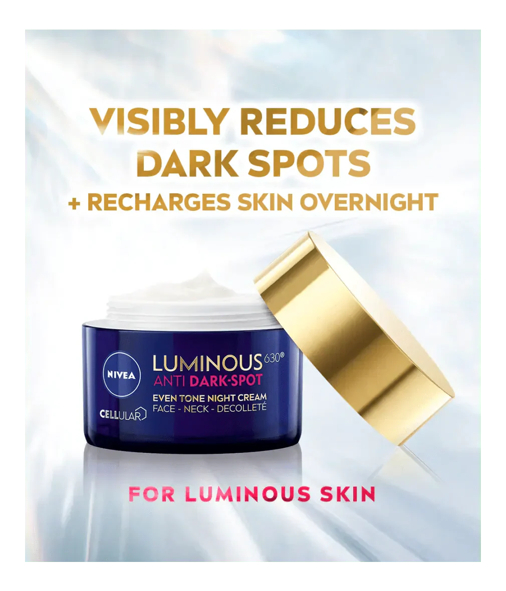Nivea Luminous 630 Anti Dark Spot Night Cream  50ml / 1.7 fl oz - 3 Pack