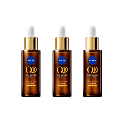 Nivea Q10 Anti-Wrinkle Expert Dual Action Anti-Glycation Serum 30 Ml / 1 Fl.Oz - 3 Pack
