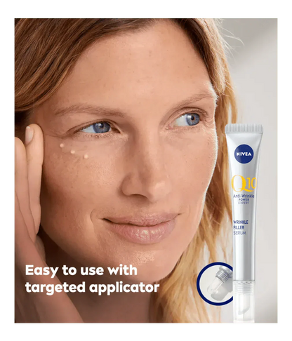 Nivea Q10 Anti-Wrinkle Power Wrinkle Filler Serum with Bioxifill Peptides 15ml / 0.5 fl oz - 2 Pack