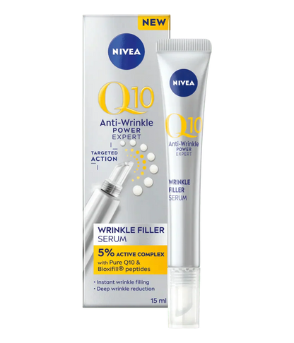 Nivea Q10 Anti-Wrinkle Power Wrinkle Filler Serum with Bioxifill Peptides 15ml / 0.5 fl oz