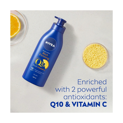 Nivea Q10 + Vitamin C Firming Body Lotion for Dry Skin 400ml / 13.5 fl oz - 3 Pack