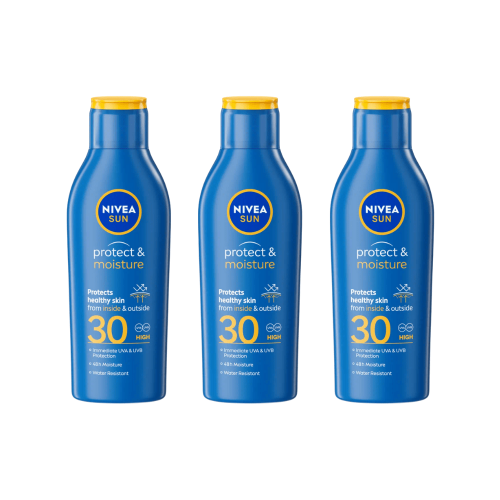 Nivea Sun Protect &amp; Moisture Sun Cream Lotion SPF30 200ml / 6.8 fl.oz - 3 Pack