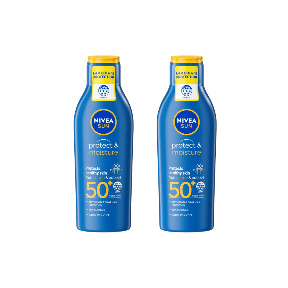 Nivea Sun Protect &amp; Moisture Sun Cream Lotion SPF50+ 200ml / 6.8 fl.oz - 2 Pack