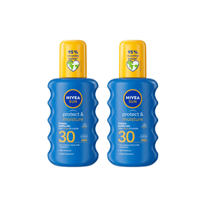 Nivea Sun Protect &amp; Moisture Sun Cream Spray SPF30 200ml / 6.8 fl.oz - 2 Pack