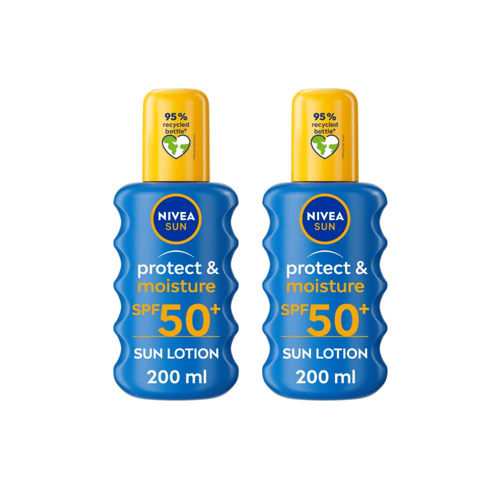 Nivea Sun Protect &amp; Moisture Sun Cream Spray SPF50+ 200ml / 6.8 fl.oz - 2 Pack