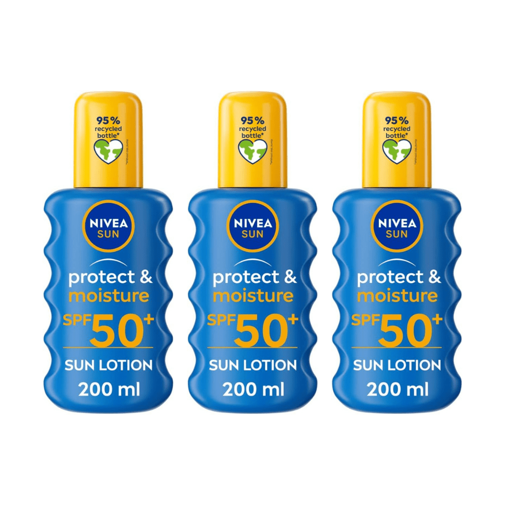 Nivea Sun Protect &amp; Moisture Sun Cream Spray SPF50+ 200ml / 6.8 fl.oz - 3 Pack