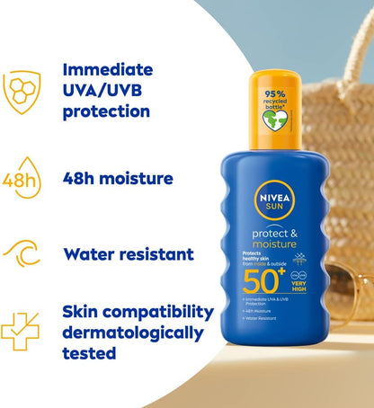 Nivea Sun Protect &amp; Moisture Sun Cream Spray SPF50+ 200ml / 6.8 fl.oz
