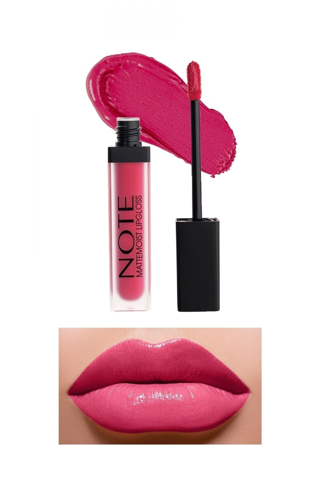 Note Cosmetics Mattemoist Lipgloss Semi Matte Satin Finish Liquid Lipstick-406 Sweet Heart
