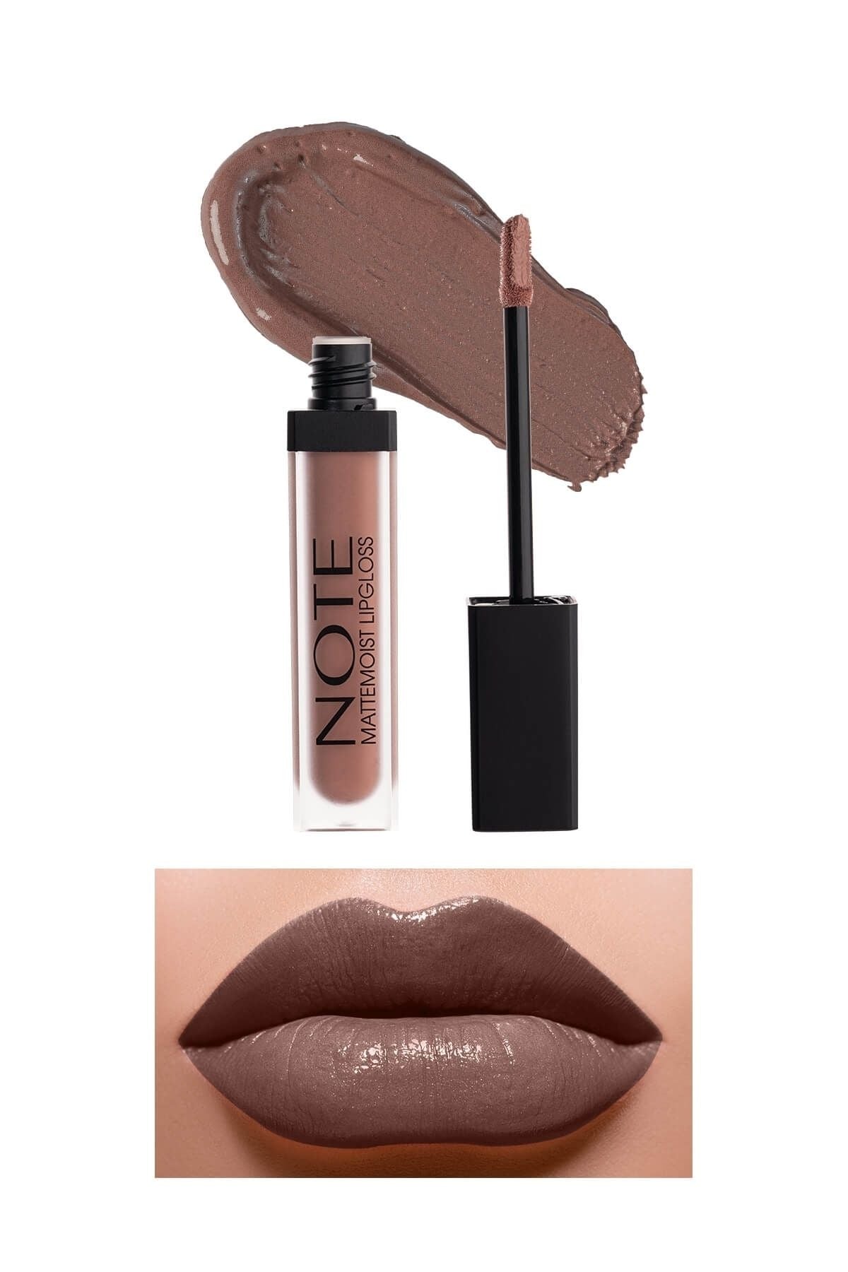 Note Cosmetics Mattemoist Lipgloss Semi Matte Satin Finish Liquid Lipstick-414 Pinky Milk