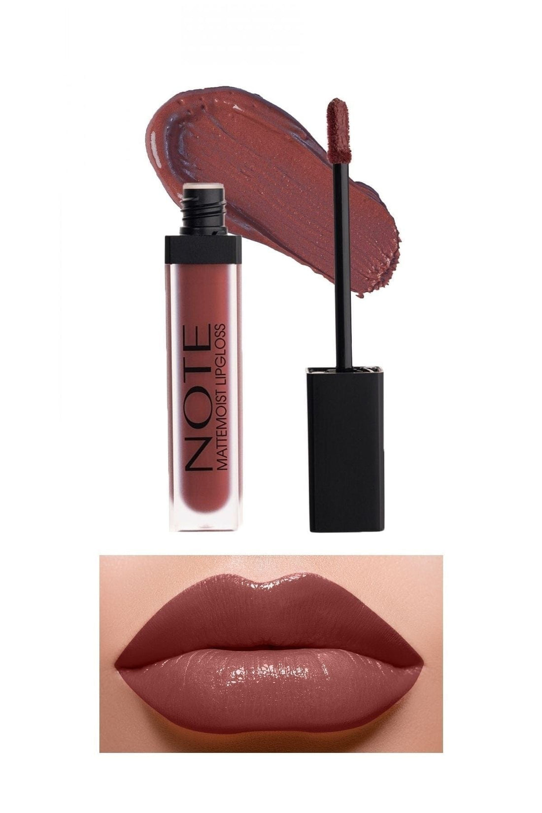 Note Cosmetics Mattemoist Lipgloss Semi Matte Satin Finish Liquid Lipstick-415 Shy Berry