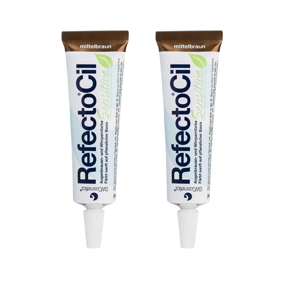 RefectoCil Sensitive Medium Brown Eyebrow and Eyelash Dye Medium Brown 15 ml 2 Pack
