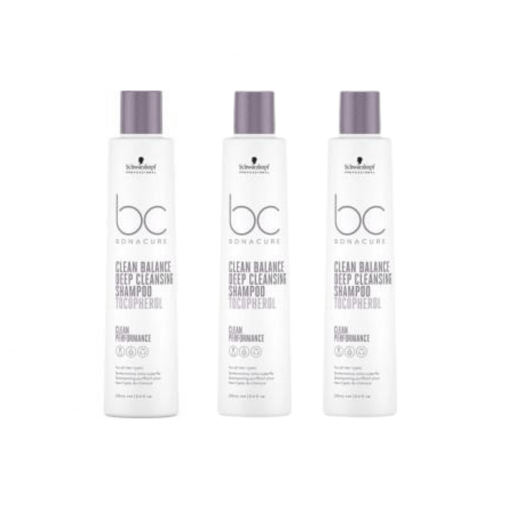Schwarzkopf Bonacure Bc Clean Balancing Deep Cleansing Shampoo 250 ml 3 Pack
