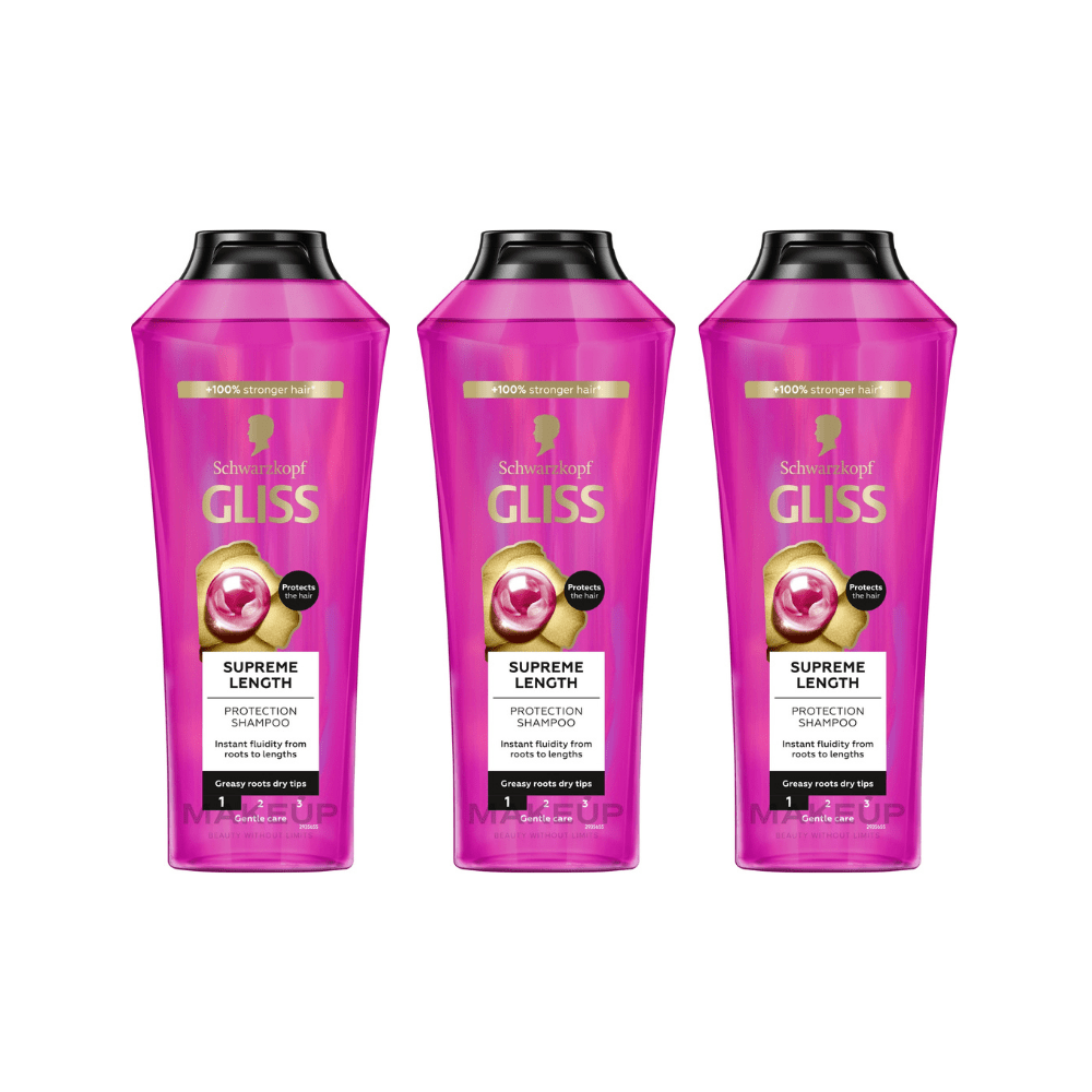 Schwarzkopf Gliss Supreme Lenght Shampoo 400  ml 3 Pack