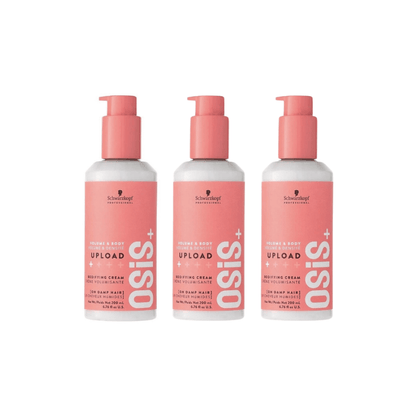 Schwarzkopf Osis Upload Volumizing Cream 200ml | Volumizing from Bottom to End with Protection Against Frizz &amp; Heat 3 Pack