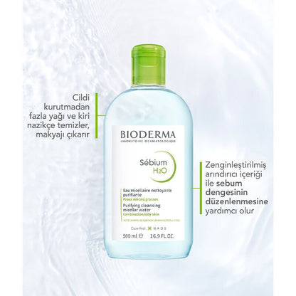 Bioderma Sebium H2O Yüz ve Makyaj Temizleme Suyu 250 ml - Melori