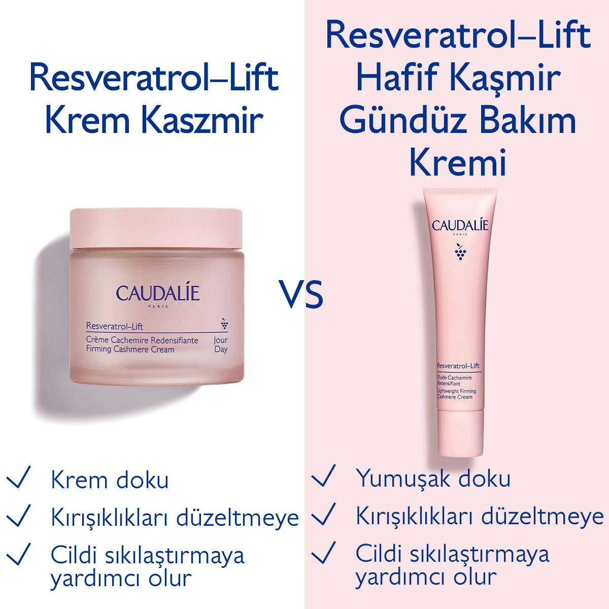 Caudalie Resveratrol Lift Sıkılaştırıcı Etkili Hafif Dokulu Kaşmir Gündüz Bakım Kremi 40 ml - Melori