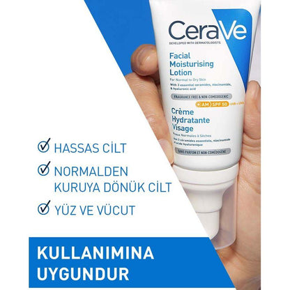 Cerave Facial Moisturising Lotion Yüz Kremi 50 SPF 52 ml - Melori