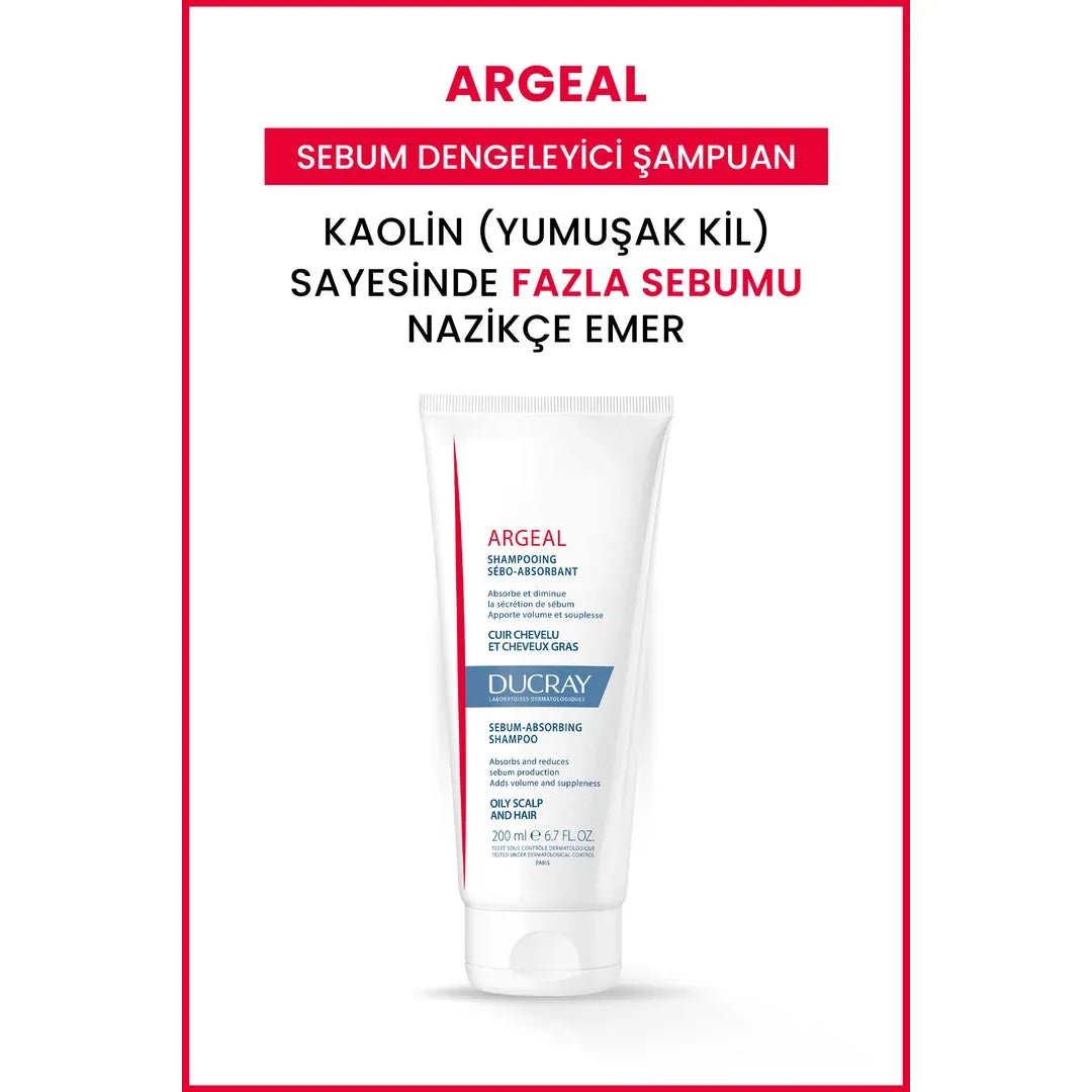 Ducray Argeal Yağlı Saçlar için Sebum Düzenleyici Şampuan 200 ml - Melori