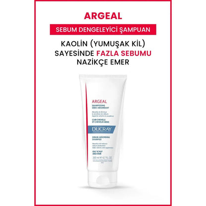 Ducray Argeal Yağlı Saçlar için Sebum Düzenleyici Şampuan 200 ml - Melori