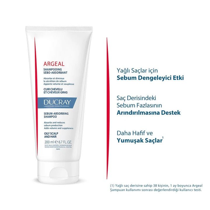 Ducray Argeal Yağlı Saçlar için Sebum Düzenleyici Şampuan 200 ml - Melori
