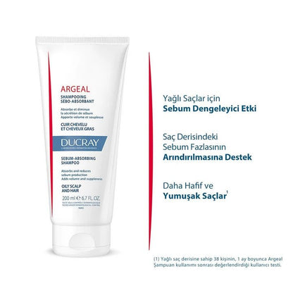 Ducray Argeal Yağlı Saçlar için Sebum Düzenleyici Şampuan 200 ml - Melori