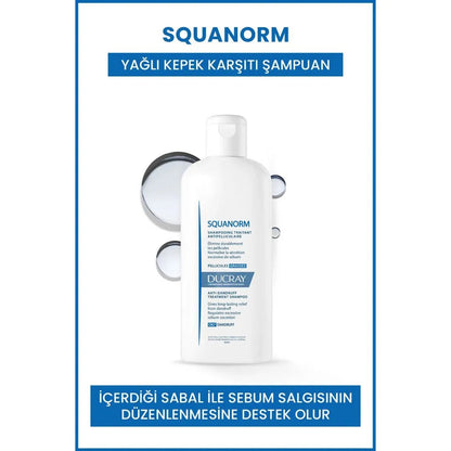 Ducray Squanorm Yağlı Kepek Karşıtı Bakım Şampuanı 200 ml - Melori