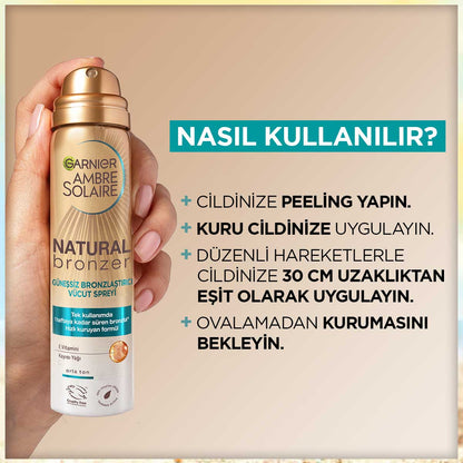 Garnier Ambre Solaire Natural Bronzer Güneşsiz Bronzlaştırıcı Sprey 150ml - Melori