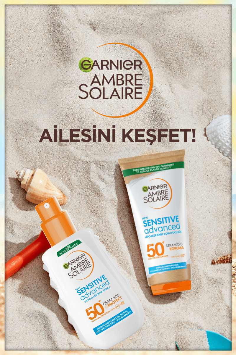 Garnier Ambre Solaire Sensitive Advanced Hipoalerjenik Güneş Koruyucu Sprey SPF50+ 150ML - Melori