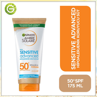 Garnier Ambre Solaire Sensitive Advanced Hipoalerjenik Güneş Koruyucu Süt SPF50+ 175 ml - Melori
