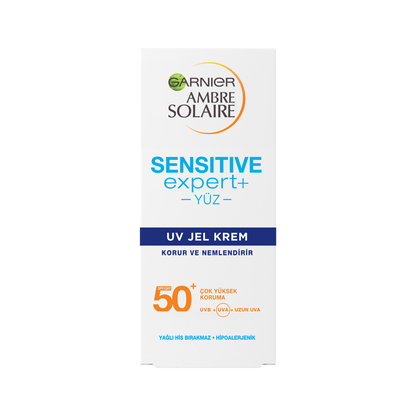 Garnier Ambre Solaire Sensitive Expert+ Güneşe Karşı Hassas Ciltler için SPF50+ Güneş Koruyucu Jel Krem 50ml - Melori
