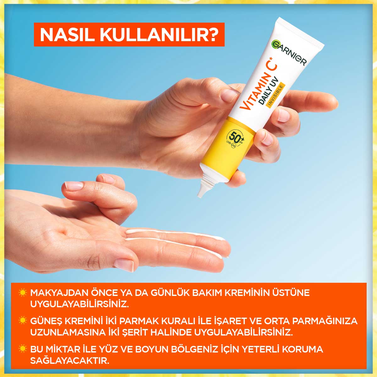 Garnier C Vitamini Parlak Günlük UV Korumalı Güneş Yüz Kremi Görünmez Doku SPF50+ 40ml - Melori