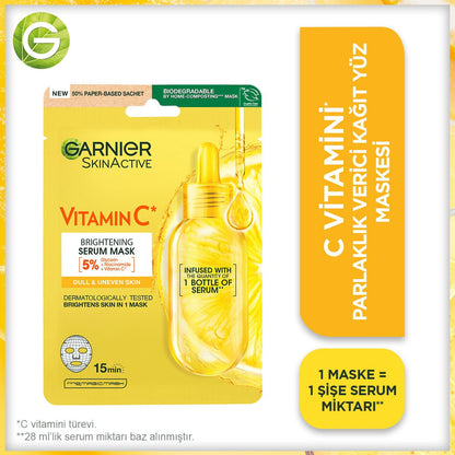 Garnier C Vitamini Parlaklık Verici Kağıt Yüz Maskesi - Melori