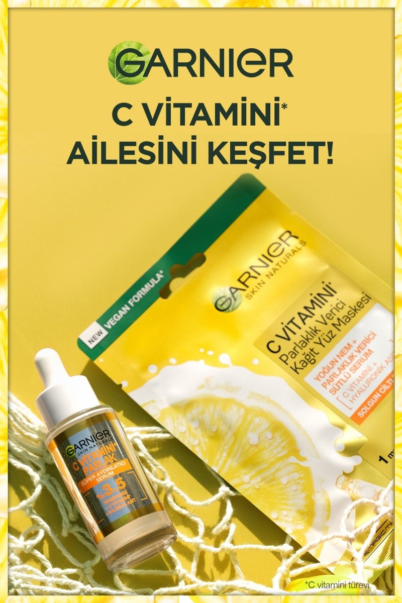 Garnier C Vitamini Parlaklık Verici Kağıt Yüz Maskesi - Melori