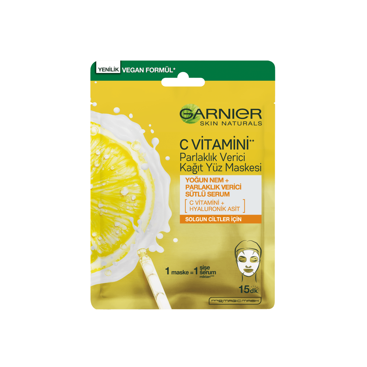 Garnier C Vitamini Parlaklık Verici Kağıt Yüz Maskesi - Melori