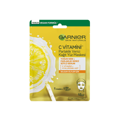 Garnier C Vitamini Parlaklık Verici Kağıt Yüz Maskesi - Melori