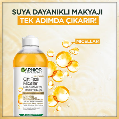 Garnier Çift Fazlı Micellar Kusursuz Makyaj Temizleme Suyu 400ML - Melori