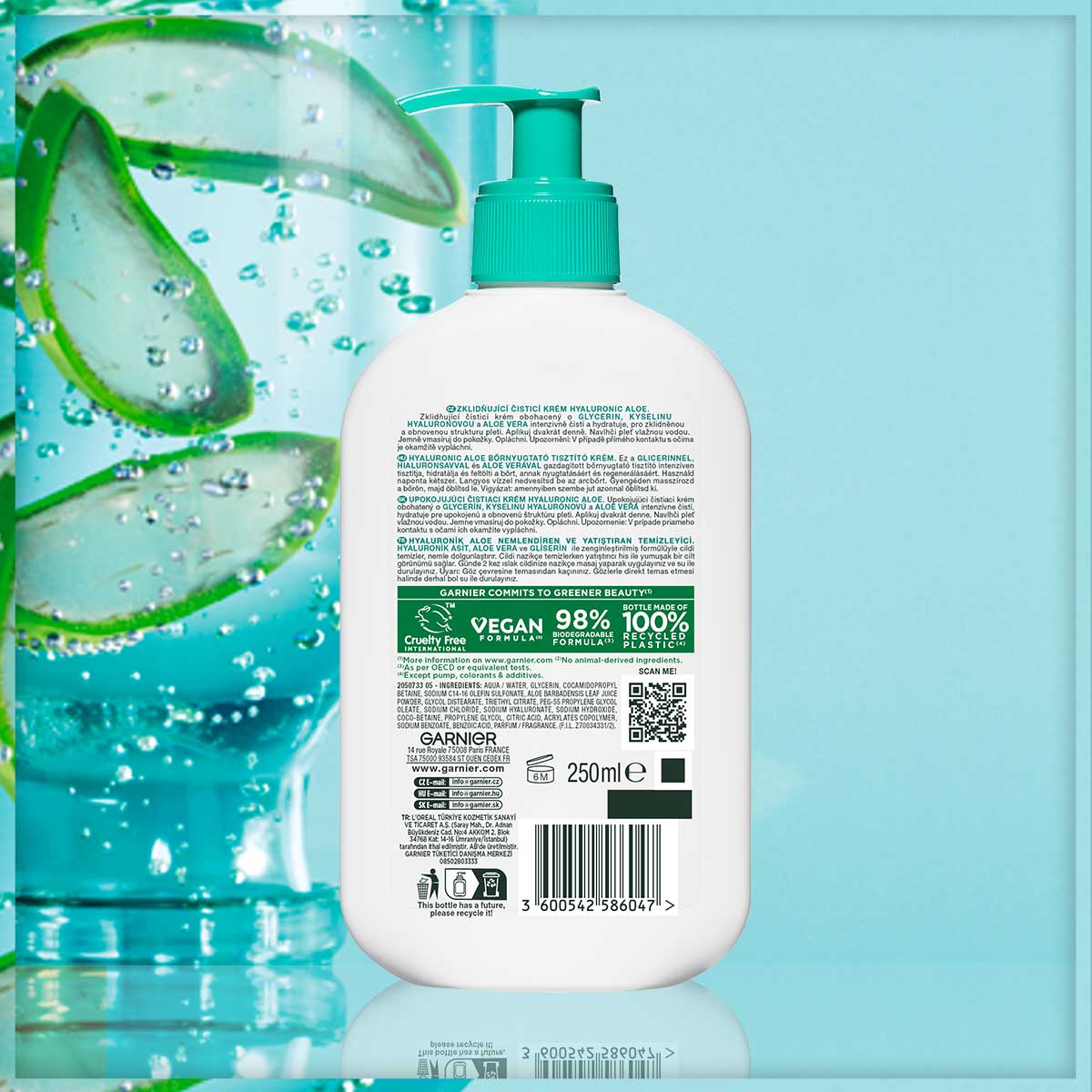 Garnier Hyaluronik Aloe Nemlendiren ve Yatıştıran Temizleyici 250 ml - Melori