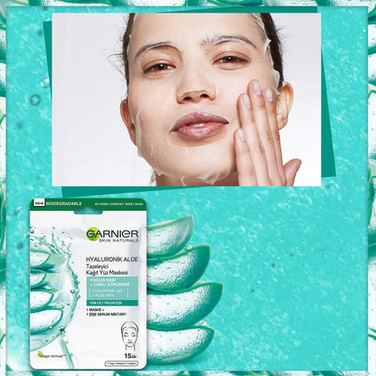 Garnier Hyaluronik Aloe Tazeleyici Kağıt Yüz Maskesi - Melori