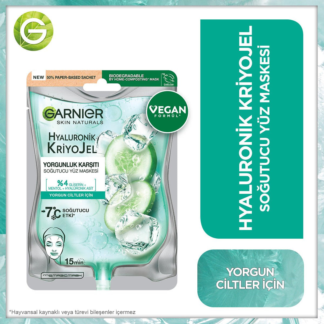 Garnier Hyaluronik Kriyojel Yorgunluk Karşıtı Soğutucu Yüz Maskesi - Melori