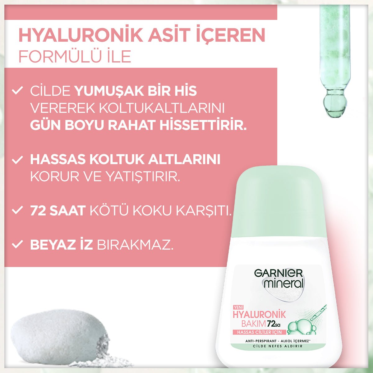 Garnier Mineral Hyaluronik Bakım Roll - on Deodorant - Melori