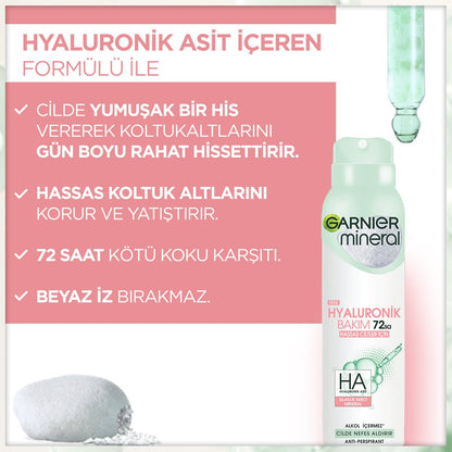 Garnier Mineral Hyaluronik Bakım Sprey Deodorant - Melori