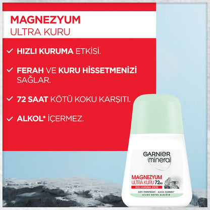 Garnier Mineral Magnezyum Ultra Kuru Roll - on - Melori