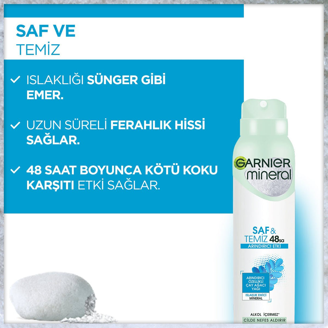 Garnier Mineral Saf&Temiz Sprey Deodorant - Melori